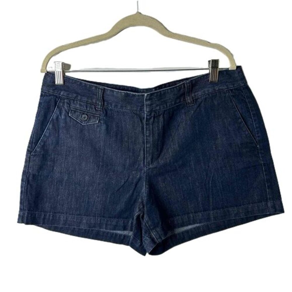 Ann Taylor Loft Shorts Womens Size 12 Blue Denim Casual Summer Belt Loops